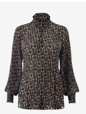 CAbi Knife Pleat Blouse #3952